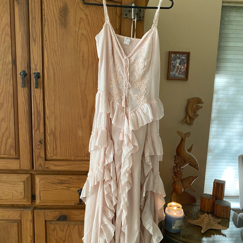 Long ruffle dress